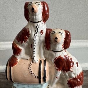 Cavalier King Charles Spaniel Ceramic Figurine, Hand-Painted, 8" Tall, 5.5" Wide